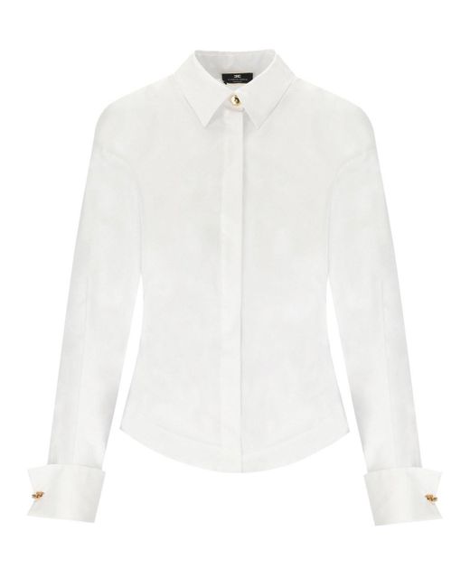 Chemise blanche avec logo Elisabetta Franchi en coloris White