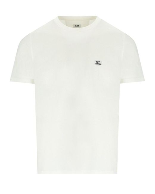 C P Company White Jersey 30/1 Gauze T-Shirt for men