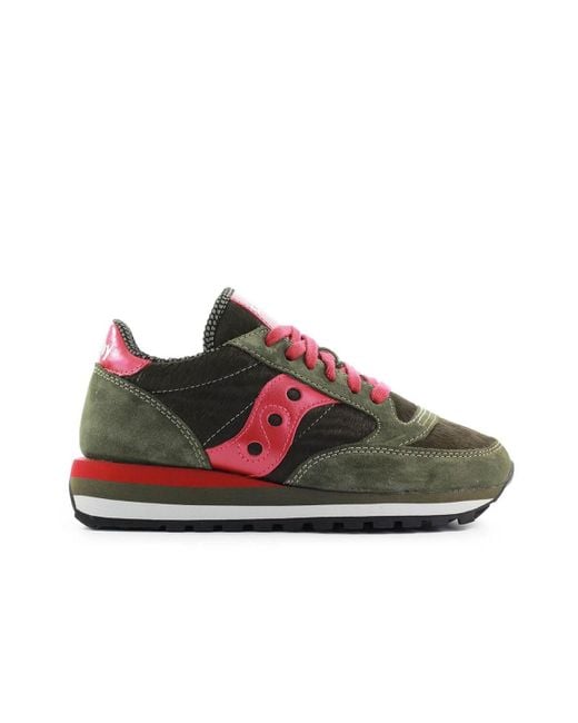 BASKETS JAZZ TRIPLE PONEY VERT ROUGE FRAMBOISE Saucony en coloris Green