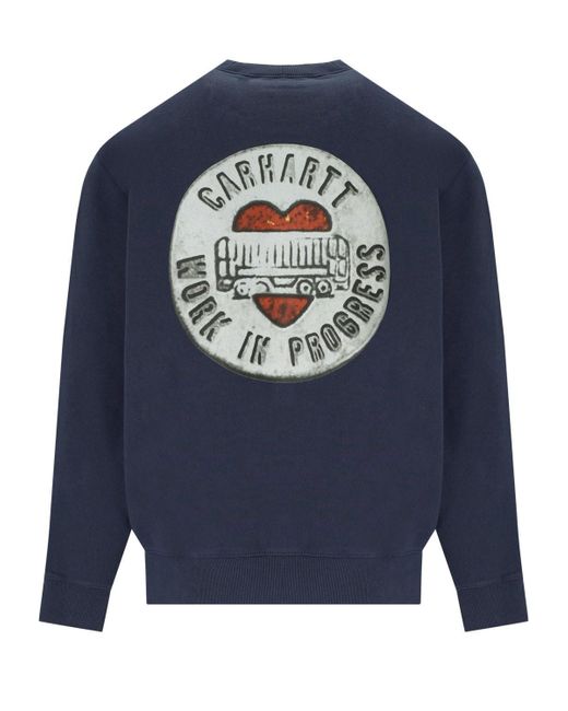 Carhartt Button Sweatshirt in het Blue voor heren