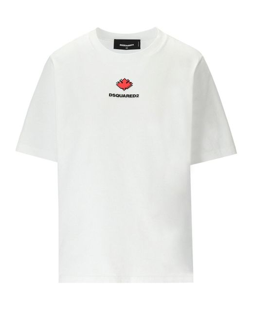 DSquared² White Logo-print T-shirt