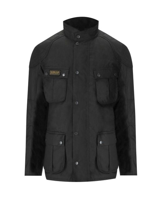 International Winter Lockseam Wax Wax Black Chaqueta Barbour de hombre
