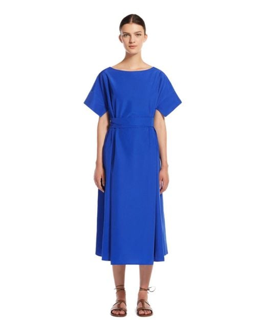 Weekend by Maxmara Blue Finish elektrisches midi kleid