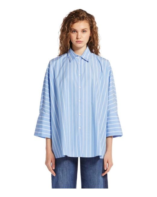 Weekend by Maxmara Blue Hudson hellblaues gestreiftes hemd