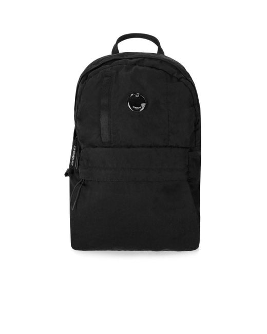 C P Company Black Nylon B Backpack for men