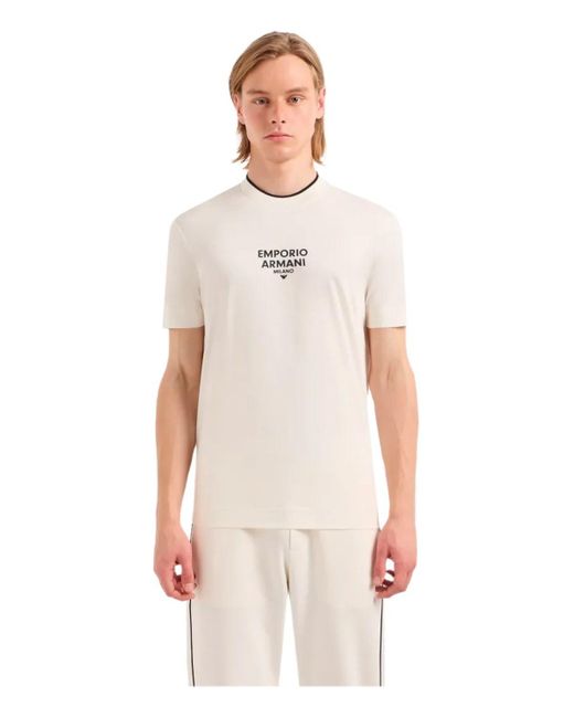 Emporio Armani White Ea Milano Vanilla T-Shirt for men