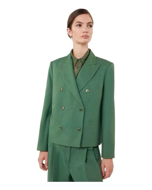 Weekend by Maxmara Green Nembi Double Breasted Blazer