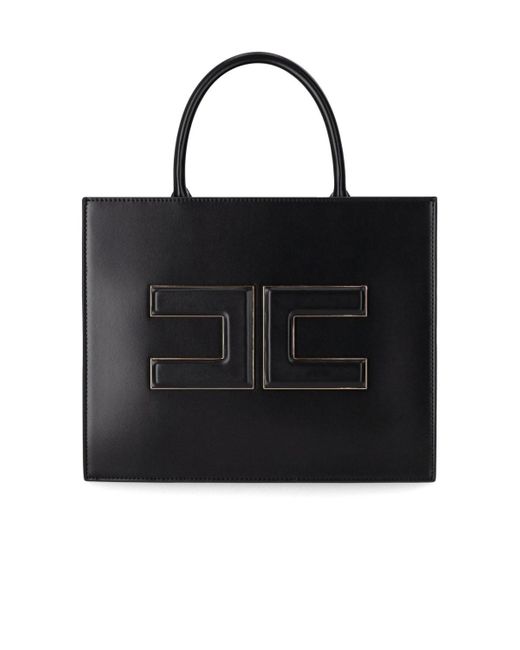 Elisabetta Franchi Black Handbag With Logo