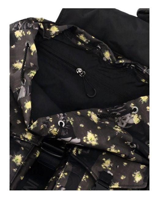 Ganni Black Re-Tech Washed-Effect Backpack