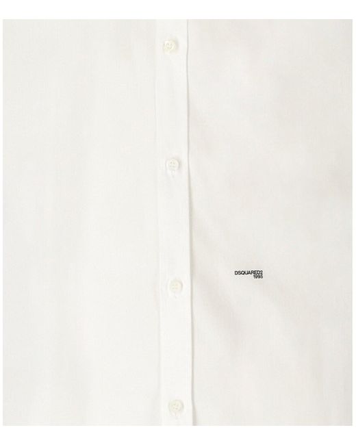 Camisa mini d2 relaxed blanca DSquared² de hombre de color White