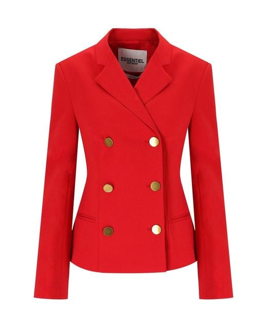 Essentiel Antwerp Red Irtha Double-Breasted Blazer