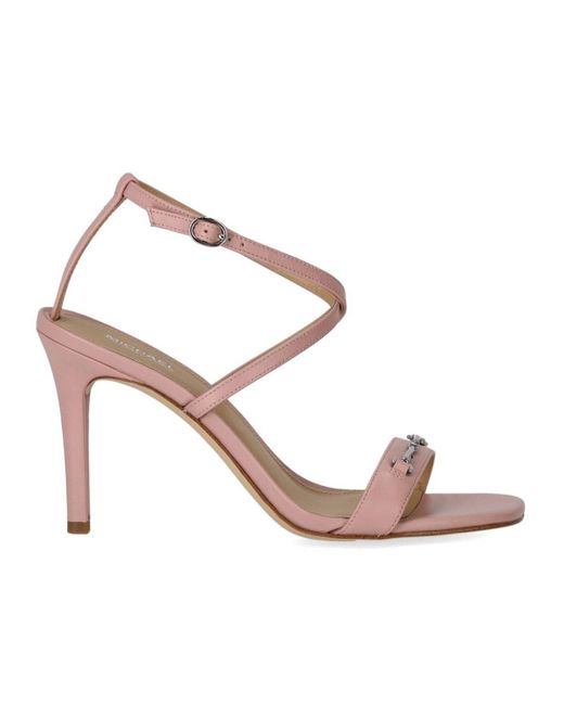Sandalia de tacón lena Michael Kors de color Pink