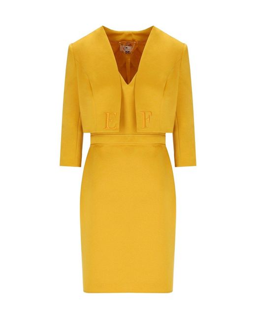 Elisabetta Franchi Yellow Dress With Blazer