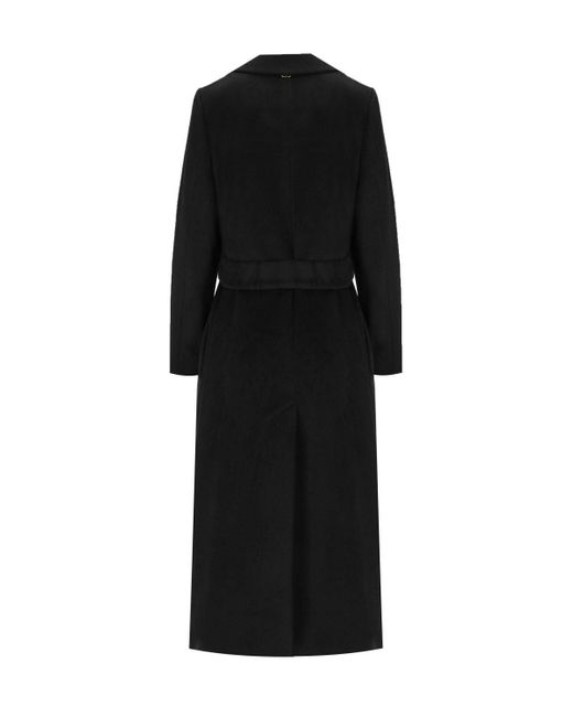 Twin Set Black Wool Mix Double-breasted Coat