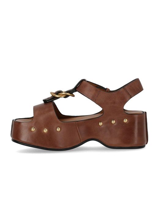 MISS OLIVIA Brown Carola Coffee Platform Sandal