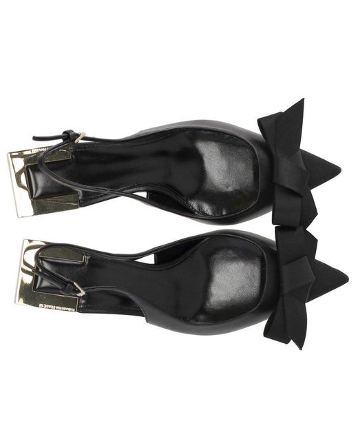 Elisabetta Franchi Black Slingback Pump With Bow