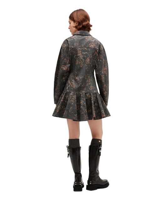 Ganni Gray Phantom Floral Dress