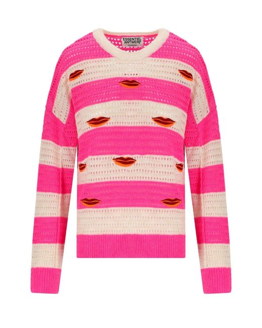 Essentiel Antwerp Pink Jackpot Crewneck Sweater