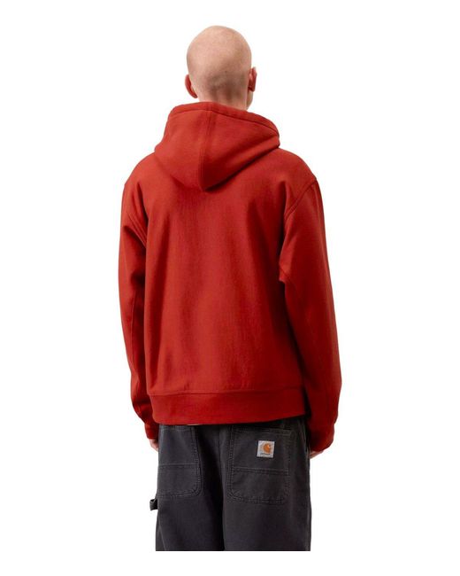 Carhartt Red American Script Oxide Hoodie for men