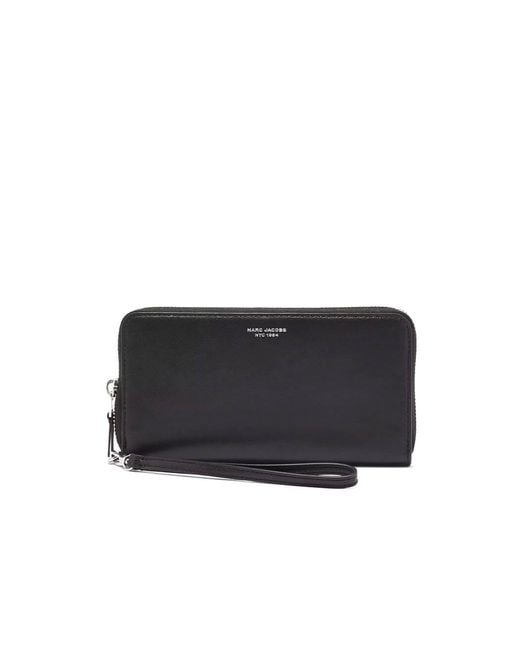 Marc Jacobs Black Schlanke Continental Geldbörse Mit Logo