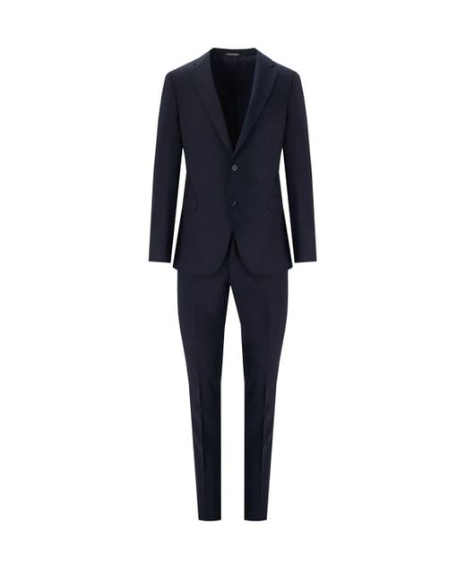 Emporio Armani Blue Single Breasted Suit for men