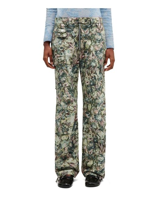 Ganni Green Jadeite Twill Pants