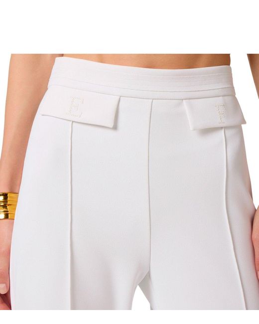 Elisabetta Franchi White Palazzo Pants