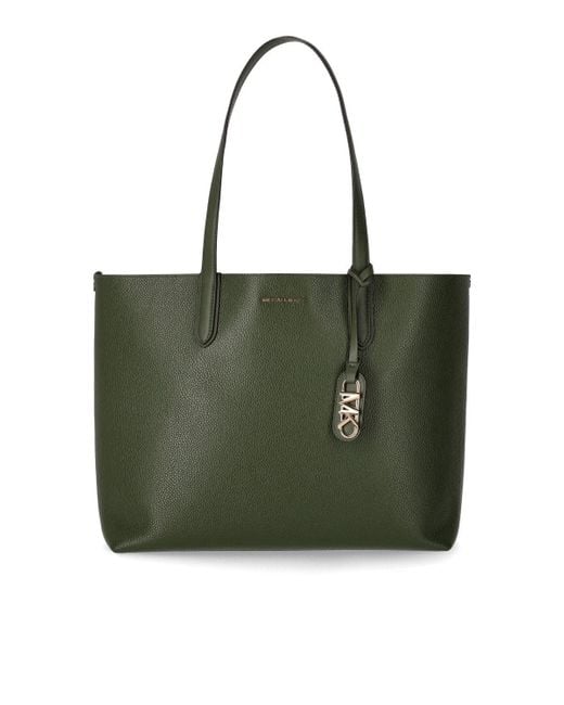 Michael Kors Green Large Eliza Reversible Leather Tote Bag