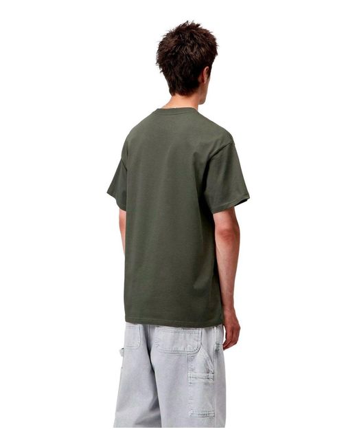 Carhartt Green Script Embroidery Leaf T-Shirt for men