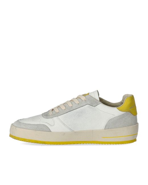 Sneaker Nice Giallo di Philippe Model in White da Uomo
