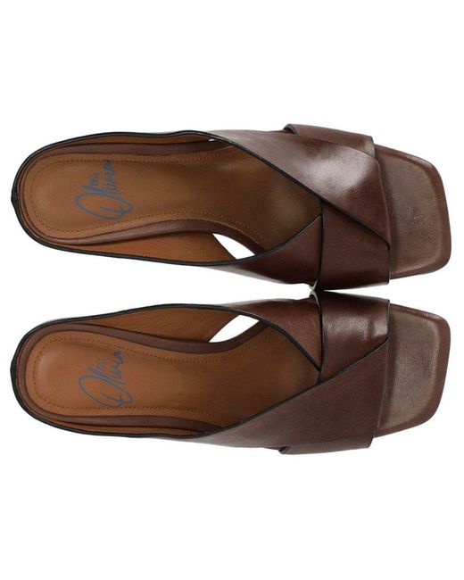MISS OLIVIA Brown Coffee Heeled Mule