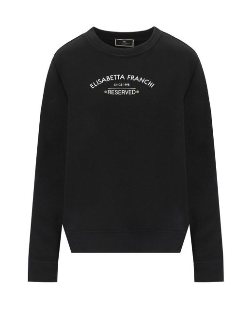 Elisabetta Franchi Sweatshirt Met Logo in het Black