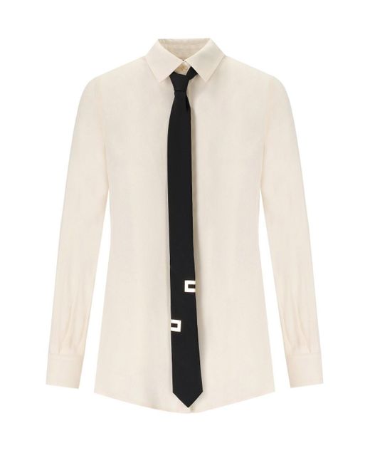 Elisabetta Franchi White Butter Shirt With Tie