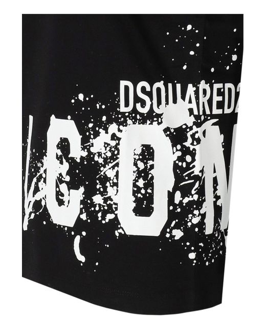 DSquared² Icon Splash Cool Fit Black T-shirt for men