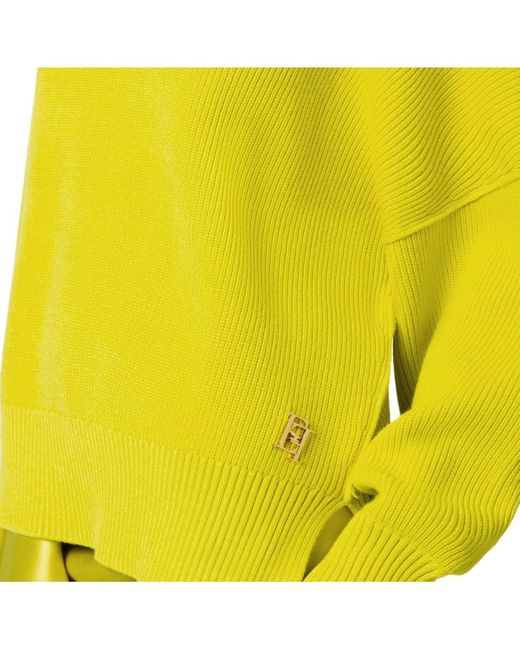 Maglione girocollo cedro di Elisabetta Franchi in Yellow