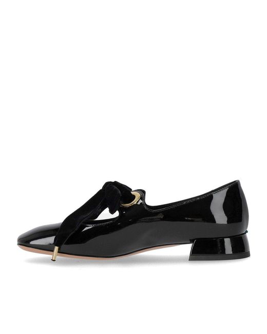 A.Bocca Black Mary Jane Ballet Flat With Bow