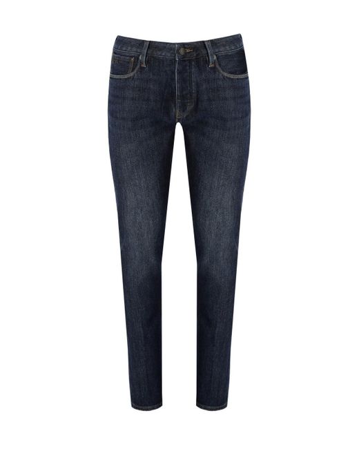 Emporio Armani J75 dunkele jeans in Blue für Herren