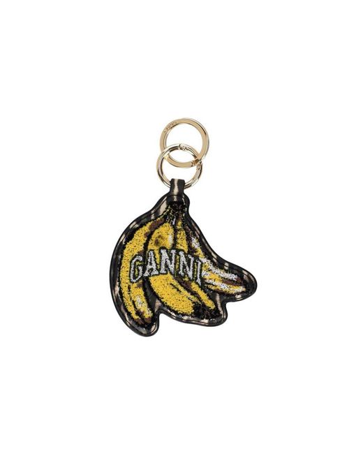 Ganni White Banana Keychain
