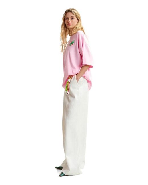 Essentiel Antwerp Hevig Wide Leg Broek in het White