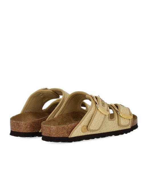 Birkenstock Brown Arizona Raffia Big Buckle Natural Sandal