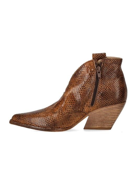 Elena Iachi Brown Tobacco Texan Ankle Boot