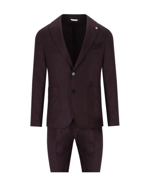 Manuel Ritz Blue Burgundy Suit for men