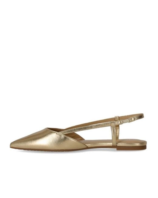 Michael Kors Brown Veronica Pale Gold Slingback Flat Shoe