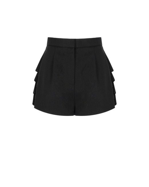 Elisabetta Franchi Black Shorts With Flounces