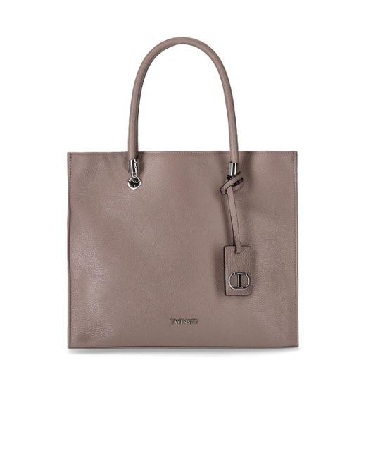 Twin Set Brown Taupe shoppertasche