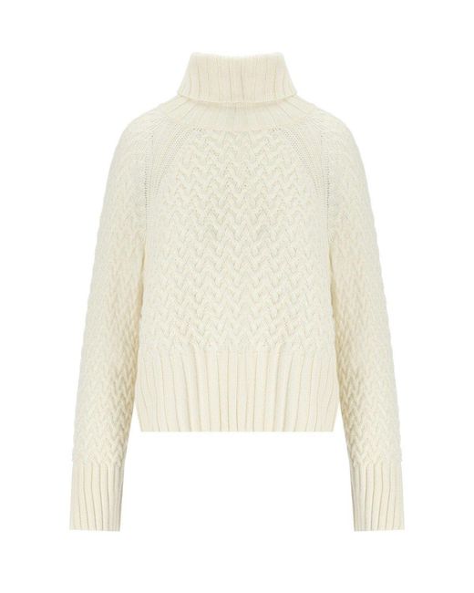 Barbour White Malton Ecru Turleneck Sweater