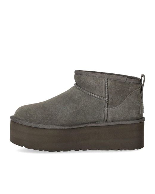 Ugg Gray Classic Ultra Mini Platform Grauer Stiefel