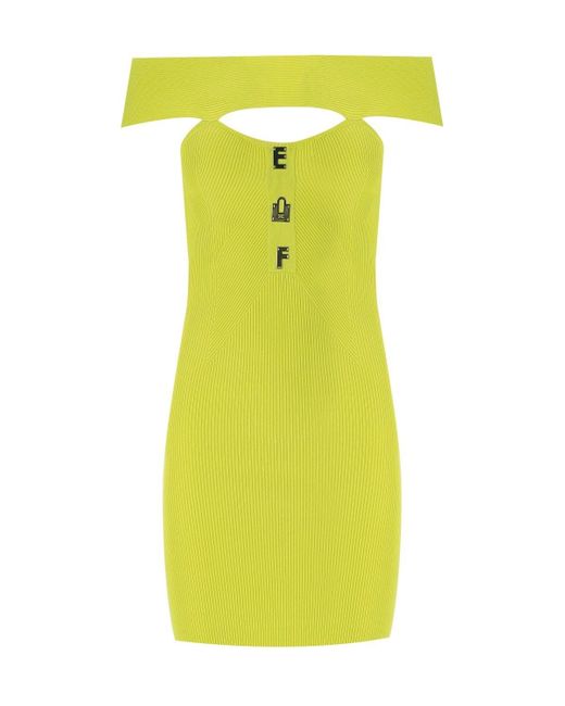 Elisabetta Franchi Green Cedar Knitted Cut-Out Dress