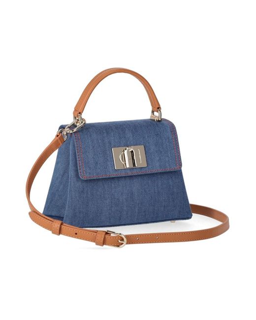Furla Blue 1927 Mini Denim Handbag