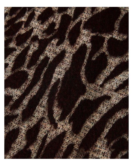 Twinset White Burgundy Scarf With Animal Print